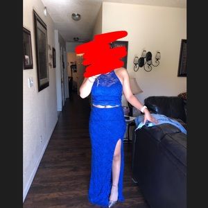 Two piece royal blue dress